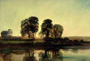 Rivierlandschap bij Zonsondergang door Peter de Wint